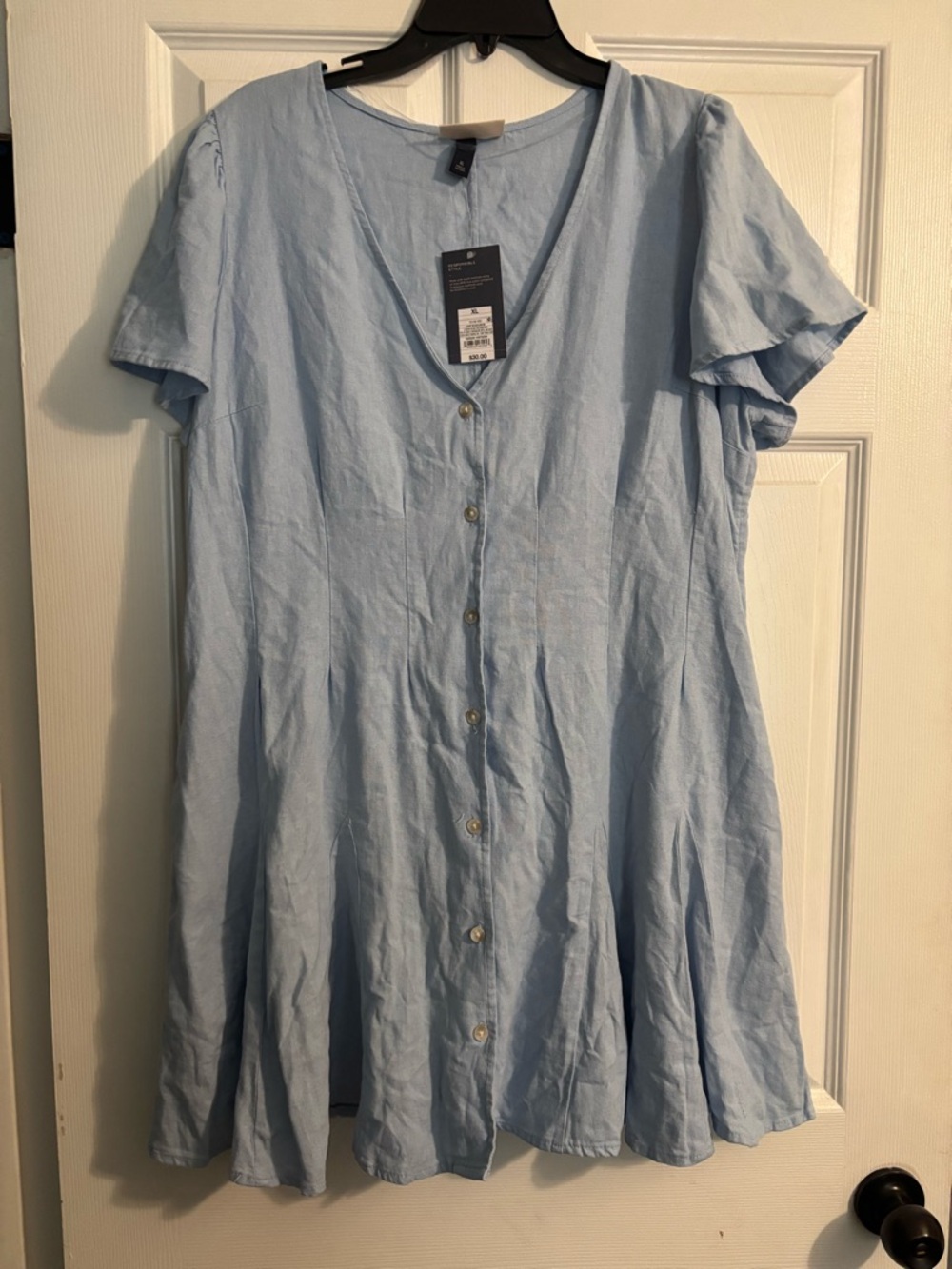 Universal Thread Light Blue Button-Front Mini Dress